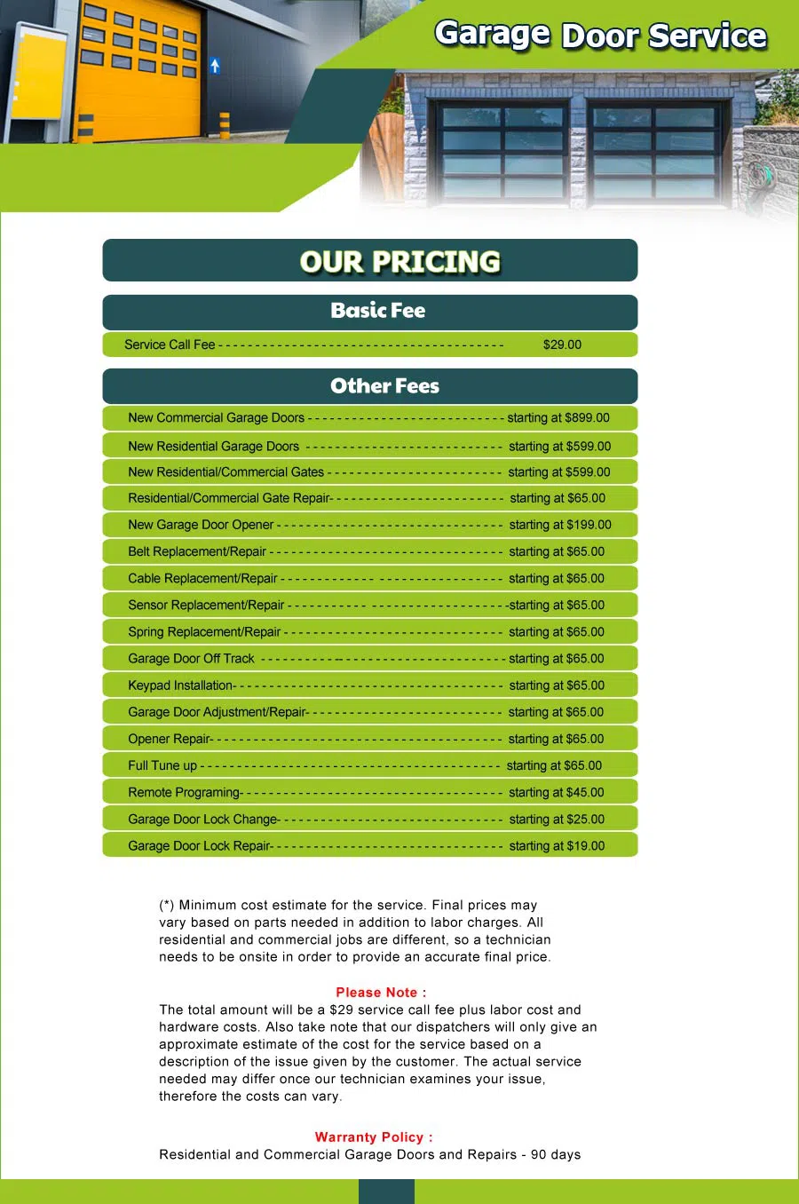 Garage Door 24 Hours Repair Louisville, KY 502-496-0228